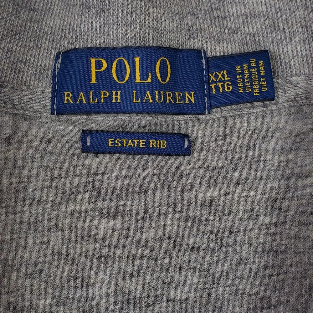 Polo Ralph Lauren Estate Rib Quarter Zip Sweater Mens XXL Gray Cotton‎